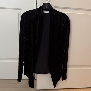 Black Velvet Open Front Cardigan by Lola and Sophie